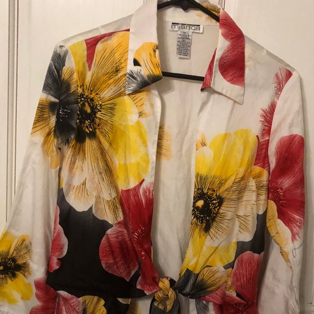 Mischa tie front blouse